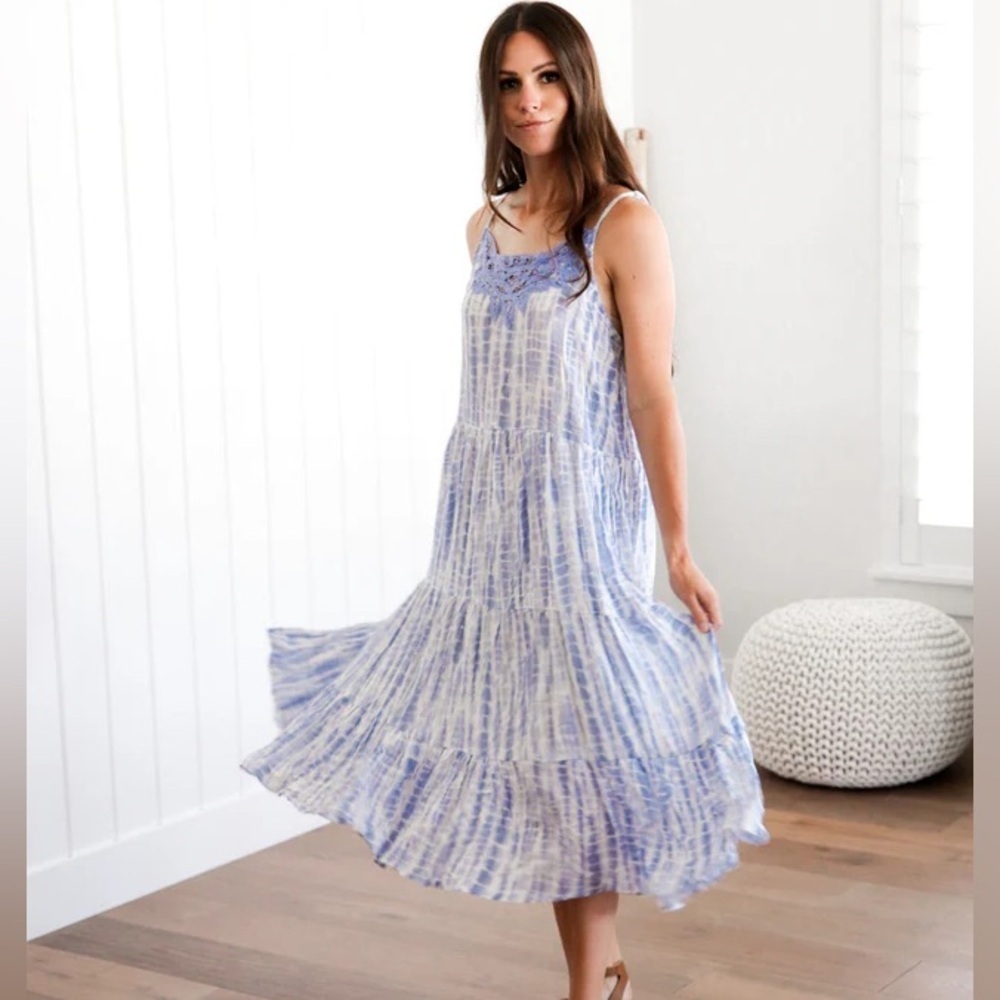 Escape by blu pepper small maxi tie dye dress